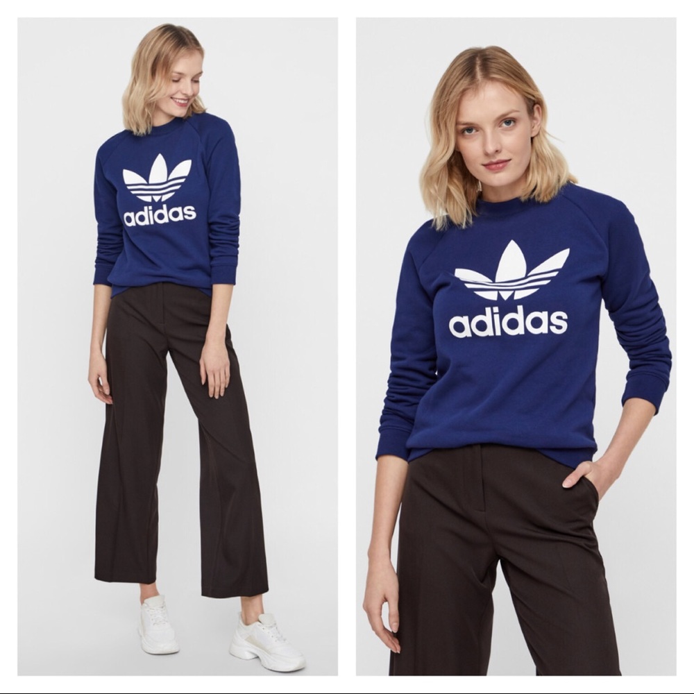 Adidas originals adicolor sweatshirt navy blue - Picture 1 of 4